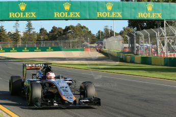 World © Octane Photographic Ltd. Sahara Force India VJM08 – Nico Hulkenberg. Friday 13th March 2015, F1 Australian GP Practice 2, Melbourne, Albert Park, Australia. Digital Ref: 1201LB1D5956