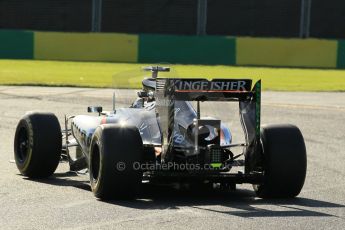 World © Octane Photographic Ltd. Sahara Force India VJM08 – Sergio Perez. Friday 13th March 2015, F1 Australian GP Practice 2, Melbourne, Albert Park, Australia. Digital Ref: 1201LW1L6400