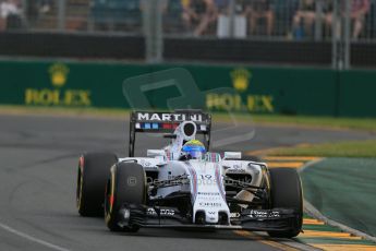 World © Octane Photographic Ltd. Williams Martini Racing FW37 – Felipe Massa. Saturday 14th March 2015, F1 Australian GP Qualifying, Melbourne, Albert Park, Australia. Digital Ref: 1204LB1D8011