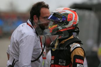 World © Octane Photographic Ltd. Lotus F1 Team E23 Hybrid – Romain Grosjean. Saturday 14th March 2015, F1 Australian GP Qualifying Parc Ferme, Melbourne, Albert Park, Australia. Digital Ref: 1206LB1D8085