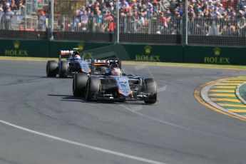 World © Octane Photographic Ltd. Mercedes AMG Petronas F1 W06 Hybrid – Lewis Hamilton and Nico Rosberg. Sunday 15th March 2015, F1 Australian GP Race, Melbourne, Albert Park, Australia. Digital Ref: 1209LB1D9590