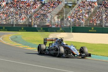 World © Octane Photographic Ltd. Sahara Force India VJM08 – Sergio Perez. Sunday 15th March 2015, F1 Australian GP Race, Melbourne, Albert Park, Australia. Digital Ref: 1209LW1L7344