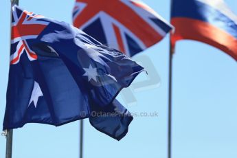 World © Octane Photographic Ltd. Australian flag. Saturday 14th March 2015, F1 Australian GP Paddock, Melbourne, Albert Park, Australia. Digital Ref: 1205LB1D6584