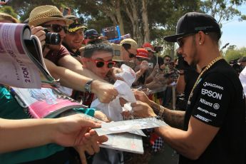 World © Octane Photographic Ltd. Mercedes AMG Petronas F1 W06 Hybrid – Lewis Hamilton. Saturday 14th March 2015, F1 Australian GP Paddock, Melbourne, Albert Park, Australia. Digital Ref: 1205LW1L6527