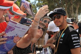 World © Octane Photographic Ltd. Mercedes AMG Petronas F1 W06 Hybrid – Lewis Hamilton. Saturday 14th March 2015, F1 Australian GP Paddock, Melbourne, Albert Park, Australia. Digital Ref: 1205LW1L6544