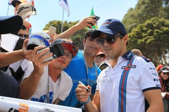 World © Octane Photographic Ltd. Williams Martini Racing FW37 – Felipe Massa. Saturday 14th March 2015, F1 Australian GP Paddock, Melbourne, Albert Park, Australia. Digital Ref: 1205LW1L6559