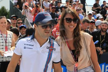 World © Octane Photographic Ltd. Williams Martini Racing FW37 – Felipe Massa and wife Anna Raffaela Bassi. Saturday 14th March 2015, F1 Australian GP Paddock, Melbourne, Albert Park, Australia. Digital Ref: 1205LW1L6567