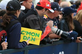 World © Octane Photographic Ltd. Daniel Ricciardo fan in the crowd on "Champions' Walk". Sunday 15th March 2015, F1 Australian GP Paddock, Melbourne, Albert Park, Australia. Digital Ref: 1207LB1D8189