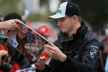 World © Octane Photographic Ltd. Sahara Force India VJM08 – Nico Hulkenberg. Sunday 15th March 2015, F1 Australian GP Paddock, Melbourne, Albert Park, Australia. Digital Ref: 1207LB1D8199