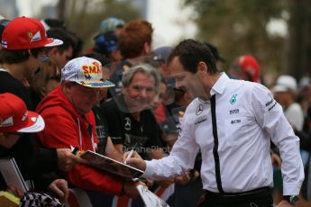 World © Octane Photographic Ltd. Mercedes AMG Petronas. Sunday 15th March 2015, F1 Australian GP Paddock, Melbourne, Albert Park, Australia. Digital Ref: 1207LB1D8260