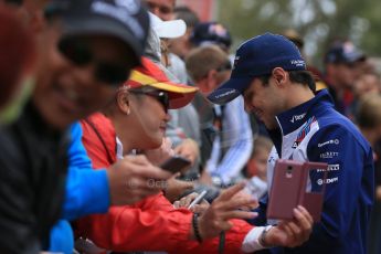 World © Octane Photographic Ltd. Williams Martini Racing FW37 – Felipe Massa. Sunday 15th March 2015, F1 Australian GP Paddock, Melbourne, Albert Park, Australia. Digital Ref: