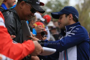 World © Octane Photographic Ltd. Williams Martini Racing FW37 – Felipe Massa. Sunday 15th March 2015, F1 Australian GP Paddock, Melbourne, Albert Park, Australia. Digital Ref: