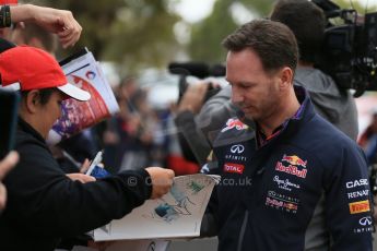 World © Octane Photographic Ltd. Infiniti Red Bull Racing – Christian Horner. Sunday 15th March 2015, F1 Australian GP Paddock, Melbourne, Albert Park, Australia. Digital Ref: 1207LB1D8447