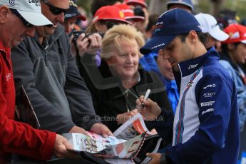 World © Octane Photographic Ltd. Williams Martini Racing FW37 – Felipe Massa. Sunday 15th March 2015, F1 Australian GP Paddock, Melbourne, Albert Park, Australia. Digital Ref: 1207LB1D8467