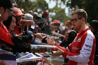 World © Octane Photographic Ltd. Scuderia Ferrari SF15-T– Sebastian Vettel. Sunday 15th March 2015, F1 Australian GP Paddock, Melbourne, Albert Park, Australia. Digital Ref: 1207LB1D8578