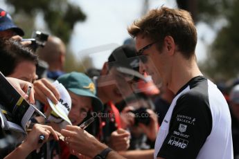 World © Octane Photographic Ltd. McLaren Honda MP4/30 - Jenson Button. Sunday 15th March 2015, F1 Australian GP Paddock, Melbourne, Albert Park, Australia. Digital Ref: 1207LB1D8606