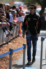 World © Octane Photographic Ltd. Lotus F1 Team Reserve Driver – Jolyon Palmer. Sunday 15th March 2015, F1 Australian GP Paddock, Melbourne, Albert Park, Australia. Digital Ref: 1207LB1D8684