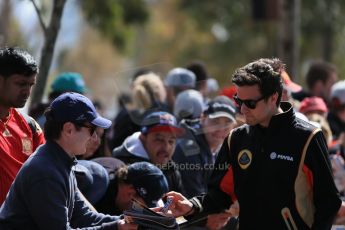 World © Octane Photographic Ltd. Lotus F1 Team Reserve Driver – Jolyon Palmer. Sunday 15th March 2015, F1 Australian GP Paddock, Melbourne, Albert Park, Australia. Digital Ref: 1207LB1D8688