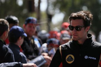 World © Octane Photographic Ltd. Lotus F1 Team Reserve Driver – Jolyon Palmer. Sunday 15th March 2015, F1 Australian GP Paddock, Melbourne, Albert Park, Australia. Digital Ref: 1207LB1D8691