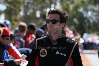 World © Octane Photographic Ltd. Lotus F1 Team Reserve Driver – Jolyon Palmer. Sunday 15th March 2015, F1 Australian GP Paddock, Melbourne, Albert Park, Australia. Digital Ref: 1207LB1D8694