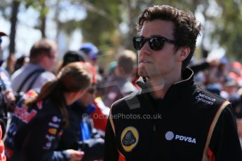 World © Octane Photographic Ltd. Lotus F1 Team Reserve Driver – Jolyon Palmer. Sunday 15th March 2015, F1 Australian GP Paddock, Melbourne, Albert Park, Australia. Digital Ref: 1207LB1D8696