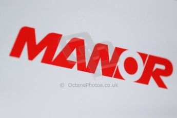 World © Octane Photographic Ltd. Manor Marussia F1 Team Logo. Sunday 15th March 2015, F1 Australian GP Paddock, Melbourne, Albert Park, Australia. Digital Ref: 1207LB1D8736