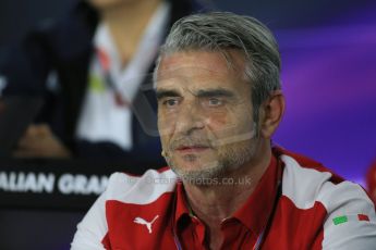 World © Octane Photographic Ltd. Scuderia Ferrari– Maurizio Arrivabene – Team Principle. Friday 13th March 2015, F1 Australian GP FIA Team Boss Press Conference, Melbourne, Albert Park, Australia. Digital Ref: 1202LB1D6192