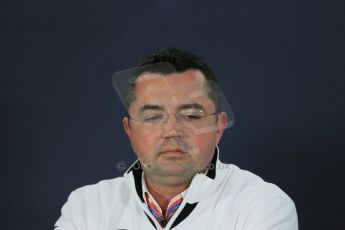 World © Octane Photographic Ltd. McLaren Honda – Eric Boullier – Racing Director. Friday 13th March 2015, F1 Australian GP FIA Team Boss Press Conference, Melbourne, Albert Park, Australia. Digital Ref: 1202LB1D6218