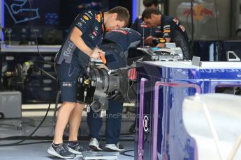 World © Octane Photographic Ltd. Infiniti Red Bull Racing RB11 front hub alignment. Thursday 18th June 2015, F1 GP Paddock, Red Bull Ring, Spielberg, Austria. Digital Ref: 1302LB1D4372