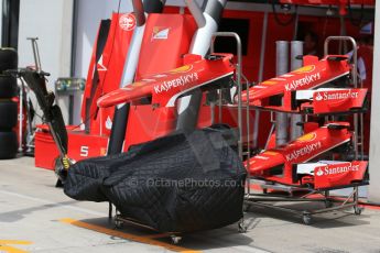 World © Octane Photographic Ltd. Scuderia Ferrari SF15-T noses and front wings – Kimi Raikkonen. Thursday 18th June 2015, F1 Austrian GP Paddock, Red Bull Ring, Spielberg, Austria. Digital Ref: 1302LB1D4375