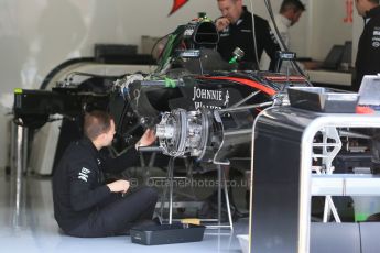 World © Octane Photographic Ltd. McLaren Honda MP4/30 front brake. Thursday 18th June 2015, F1 Austrian GP Paddock, Red Bull Ring, Spielberg, Austria. Digital Ref: 1302LB1D4399