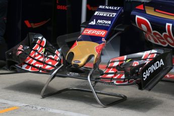 World © Octane Photographic Ltd. Scuderia Toro Rosso STR10 – nose and front wing. Thursday 18th June 2015, F1 Austrian GP Paddock, Red Bull Ring, Spielberg, Austria. Digital Ref: 1302LB1D4448