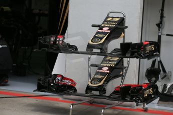 World © Octane Photographic Ltd. Lotus F1 Team E23 Hybrid nose and front wing – Pastor Maldonado. Thursday 18th June 2015, F1 Austrian GP Paddock, Red Bull Ring, Spielberg, Austria. Digital Ref: 1302LB1D4477