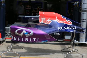 World © Octane Photographic Ltd. Infiniti Red Bull Racing RB11 one piece sidepod and engine cover. Thursday 18th June 2015, F1 GP Paddock, Red Bull Ring, Spielberg, Austria. Digital Ref: 1302LB1D4556