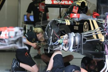 World © Octane Photographic Ltd. Lotus F1 Team E23 Hybrid sidepod radiator detail – Romain Grosjean. Thursday 18th June 2015, F1 Austrian GP Paddock, Red Bull Ring, Spielberg, Austria. Digital Ref: 1302LB1D4606