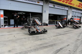 World © Octane Photographic Ltd. Sahara Force India VJM08 pit box. Thursday 18th June 2015, F1 Austrian GP Paddock, Red Bull Ring, Spielberg, Austria. Digital Ref: 1302LW1L2464