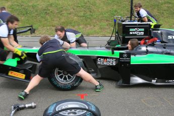 World © Octane Photographic Ltd. Thursday 18th June 2015, GP2 Austrian GP Paddock, Red Bull Ring, Spielberg, Austria - Status Grand Prix pit stop practice. Digital Ref: 1301CB5D4646