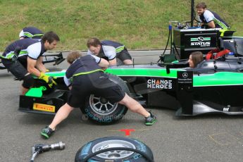World © Octane Photographic Ltd. Thursday 18th June 2015, GP2 Austrian GP Paddock, Red Bull Ring, Spielberg, Austria - Status Grand Prix pit stop practice. Digital Ref: 1301CB5D4649