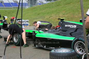 World © Octane Photographic Ltd. Thursday 18th June 2015, GP2 Austrian GP Paddock, Red Bull Ring, Spielberg, Austria - Status Grand Prix pit stop practice. Digital Ref: 1301CB5D4661