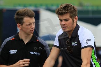 World © Octane Photographic Ltd. Thursday 18th June 2015, GP2 Austrian GP Paddock, Red Bull Ring, Spielberg, Austria, Hilmer Motorsport - Nick Yelloly and Status GP - Seb Morris. Digital Ref:
