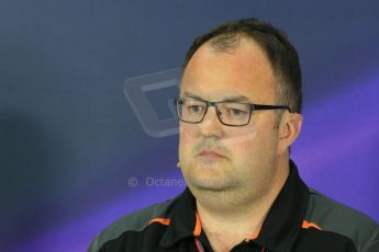 World © Octane Photographic Ltd. FIA Team Personnel Press Conference. Friday 19th June 2015, F1 Austrian GP, Red Bull Ring, Spielberg, Austria. Sahara Force India Chief Engineer – Tom McCollough. Digital Ref: 1308LB1D6927