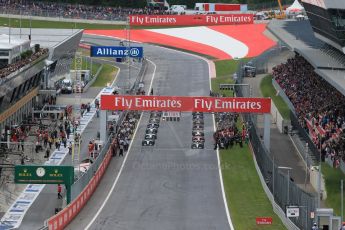 World © Octane Photographic Ltd. Full grid. Sunday 21st June 2015, F1 Austrian GP, Red Bull Ring, Spielberg, Austria. Digital Ref: 1318LB1D9336