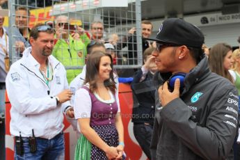 World © Octane Photographic Ltd. Mercedes AMG Petronas F1 W06 Hybrid – Lewis Hamilton. Sunday 21st June 2015, F1 Austrian GP Grid, Red Bull Ring, Spielberg, Austria. Digital Ref: 1318LW1L3938