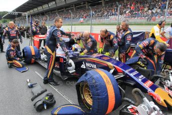 World © Octane Photographic Ltd. Scuderia Toro Rosso STR10 – Max Verstappen. Sunday 21st June 2015, F1 Austrian GP Grid, Red Bull Ring, Spielberg, Austria. Digital Ref: 1318LW1L4044