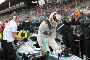 World © Octane Photographic Ltd. Mercedes AMG Petronas F1 W06 Hybrid – Lewis Hamilton. Sunday 21st June 2015, F1 Austrian GP Grid, Red Bull Ring, Spielberg, Austria. Digital Ref: 1318LW1L4080