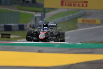 World © Octane Photographic Ltd. McLaren Honda MP4/30 – Fernando Alonso. Friday 19th June 2015, F1 Austrian GP Practice 1, Red Bull Ring, Spielberg, Austria. Digital Ref: 1304LB1D5195