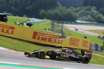 World © Octane Photographic Ltd. Lotus F1 Team E23 Hybrid – Pastor Maldonado. Friday 19th June 2015, F1 Austrian GP Practice 1, Red Bull Ring, Spielberg, Austria. Digital Ref: 1304LW1L2563