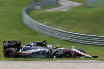 World © Octane Photographic Ltd. Sahara Force India VJM08 – Sergio Perez. Friday 19th June 2015, F1 Austrian GP Practice 2, Red Bull Ring, Spielberg, Austria. Digital Ref: 1306CB7D3854