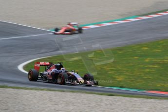 World © Octane Photographic Ltd. Scuderia Toro Rosso STR10 – Max Verstappen and Scuderia Ferrari SF15-T– Sebastian Vettel. Friday 19th June 2015, F1 Austrian GP Practice 2, Red Bull Ring, Spielberg, Austria. Digital Ref: 1306CB7D3874
