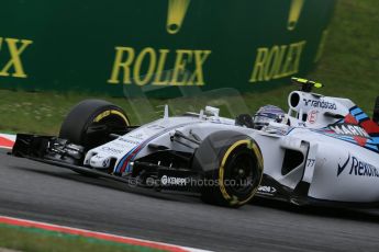 World © Octane Photographic Ltd. Williams Martini Racing FW37 – Valtteri Bottas. Friday 19th June 2015, F1 Austrian GP Practice 2, Red Bull Ring, Spielberg, Austria. Digital Ref: 1306LB1D6416